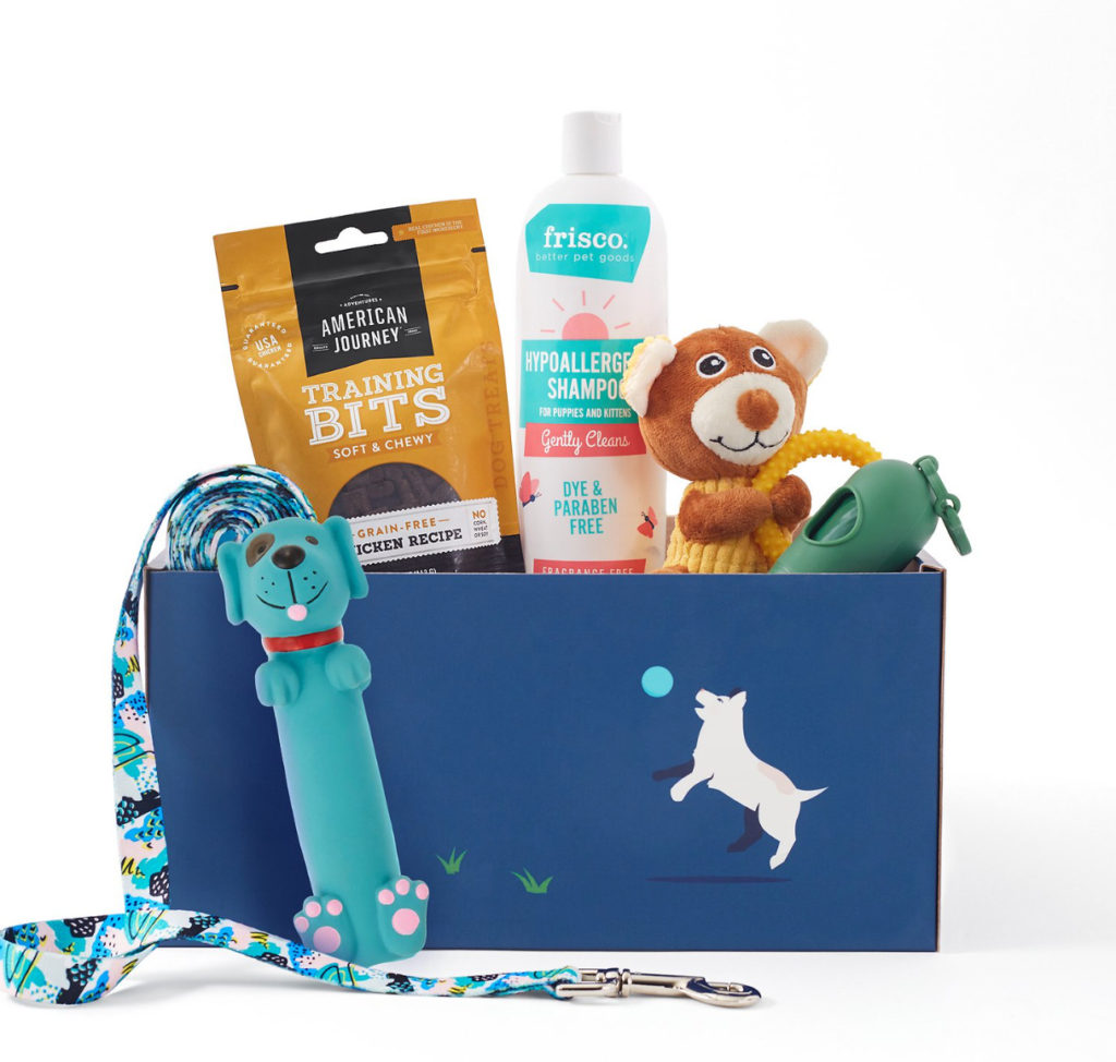 Pet Gift Box with Dog toys and Shampoo and Treats