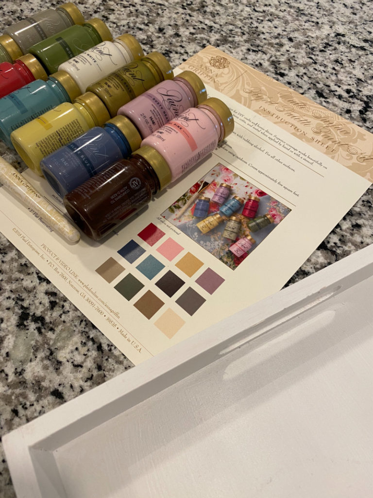 Colorful paints for Diy Footed Tray