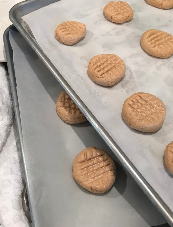 Peanut Butter Cookies on baking sheet ready to bake