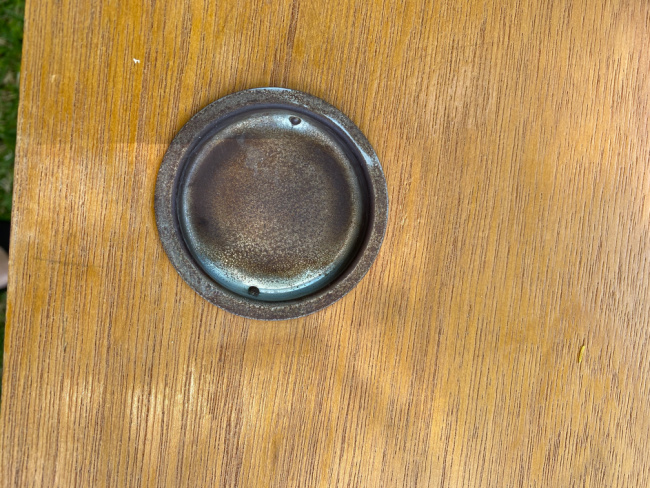 before of closet door handle - yucky and rusty