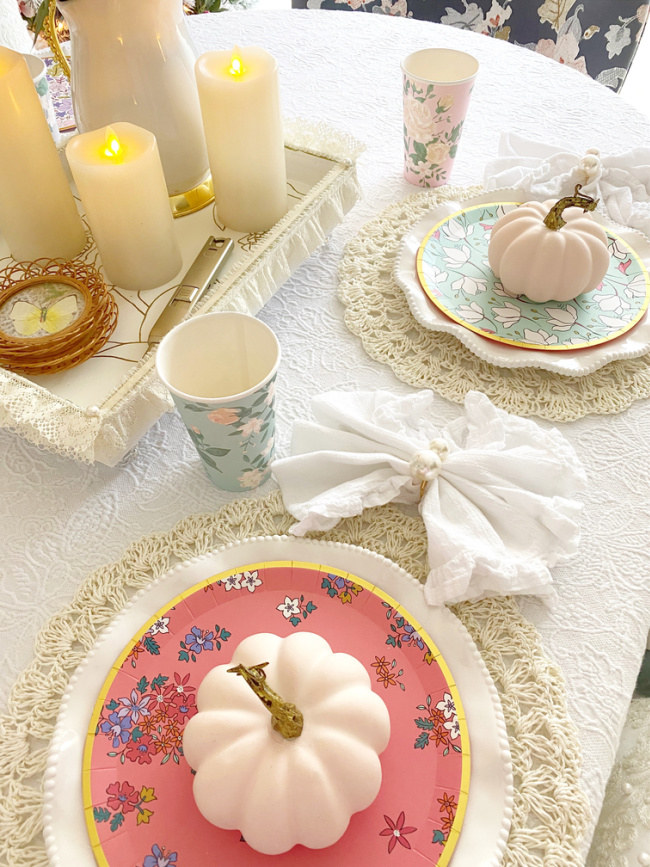 flickering candles dining room table setting update for fall